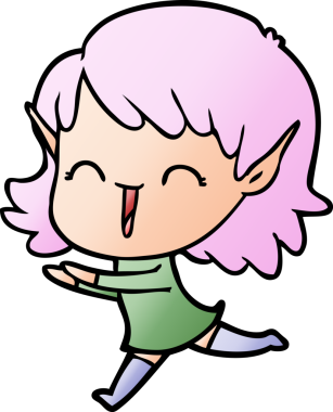 Bir insan tarafından çizilmiş bir elf kızı.