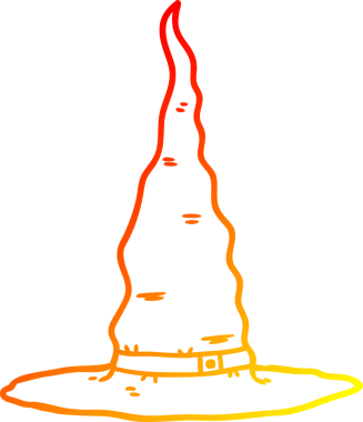 Bir çizgi film cadısının insan tarafından çizilmiş sıcak çizgi çizgisi şapkası