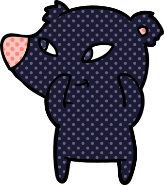 Bir insan tarafından çizilmiş sevimli çizgi film ayısı.