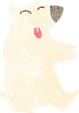 Bir insan tarafından çizilmiş garip bir karikatür kutup ayısı.