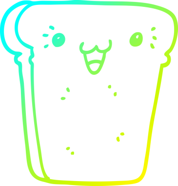 Bir insan tarafından çizilmiş bir ekmek diliminin soğuk gradyan çizimi