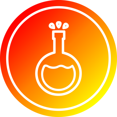Bir insan tarafından çizilmiş sıcak eğimli dairesel bilim deneyi simgesi