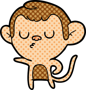 Bir insan tarafından çizilmiş çizgi maymun.