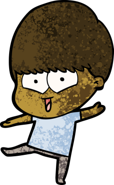 Bir insan tarafından çizilmiş mutlu çocuk çizgi filmi.