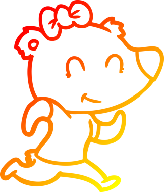 Bir insan tarafından çizilen dişi ayının sıcak çizgi çizimi