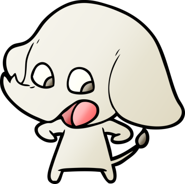 Bir insan tarafından çizilmiş şirin bir fil.