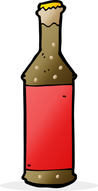 Bir insan tarafından çizilmiş bira şişesi.