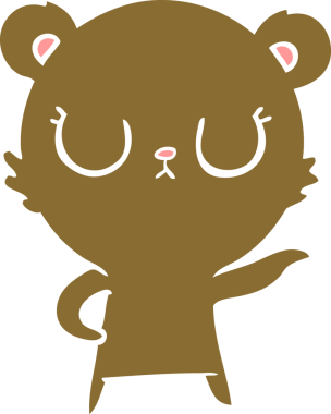 Bir insan tarafından çizilmiş düz renk çizgi film ayısı.