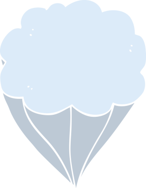 bir insan tarafından çizilmiş düz renk çizgi film bulut sembolü