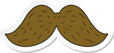 Bir insan tarafından çizilmiş çizgi film bıyığının çıkartması.