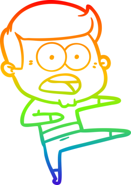 gökkuşağı gradyanı çizimi bir insan tarafından çizilmiş şok bir adam