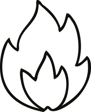 Bir insan tarafından çizilmiş bir ateşin çizgi çizimi