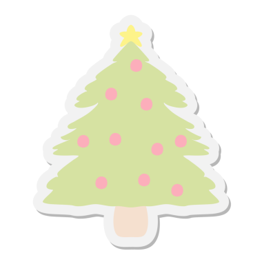 Bir insan tarafından çizilmiş Noel ağacı çıkartması.