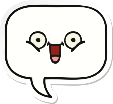 Bir insan tarafından çizilmiş şirin bir karikatür konuşma balonunun etiketi.