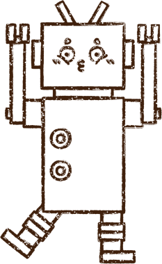 Bir insan tarafından çizilmiş Kömür Robotu