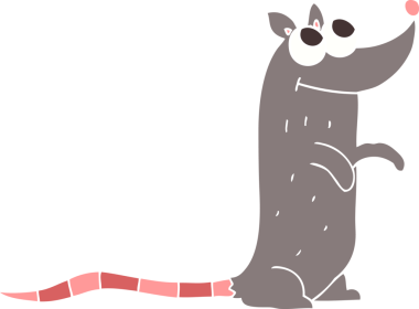 Bir insan tarafından çizilmiş bir farenin düz renk çizimi