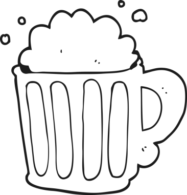 Bir insan tarafından çizilmiş siyah beyaz çizgi film birası.