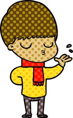 Bir insan tarafından çizilmiş sakin çocuk çizgi filmi.