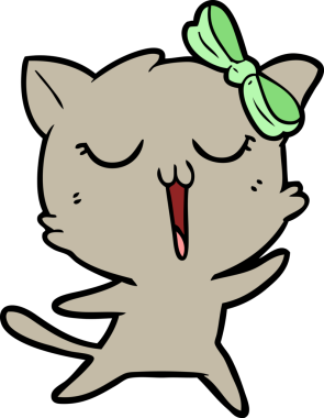 Bir insan tarafından çizilmiş çizgi film kedisi.