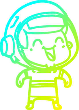 Bir insan tarafından çizilmiş mutlu bir astronotun soğuk gradyan çizimi.