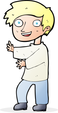 Bir insan tarafından çizilmiş heyecanlı bir çocuk.