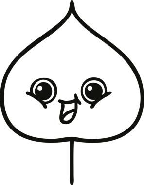 Bir insan tarafından çizilmiş dışavurumsal yaprağın çizgi çizimi