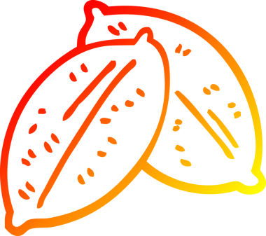 Bir insan tarafından çizilen çizgi film yaprağının sıcak gradyan çizimi