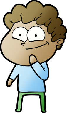 Bir insan tarafından çizilmiş mutlu bir adam.