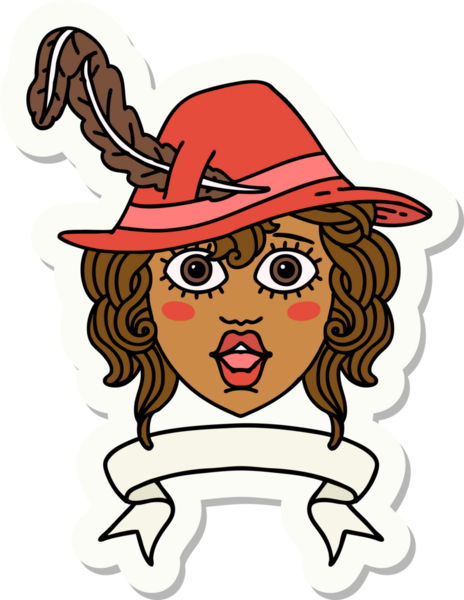 İnsan ozan karakterinin bir insan tarafından çizilmiş etiketi.