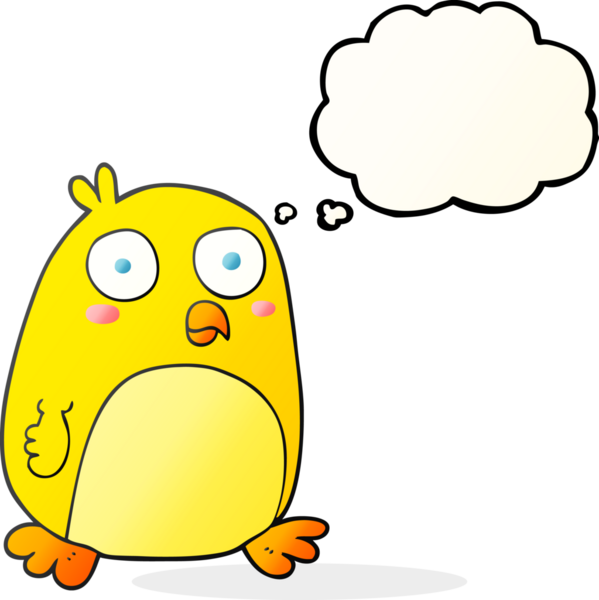 Bir insan tarafından çizilmiş serbest çizim balon karikatür kuşu.