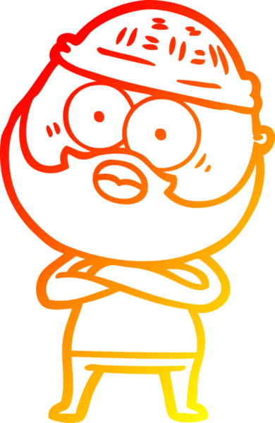 Bir çizgi film karakteri, bir insan tarafından çizilmiş sakallı bir adamı şaşırttı.