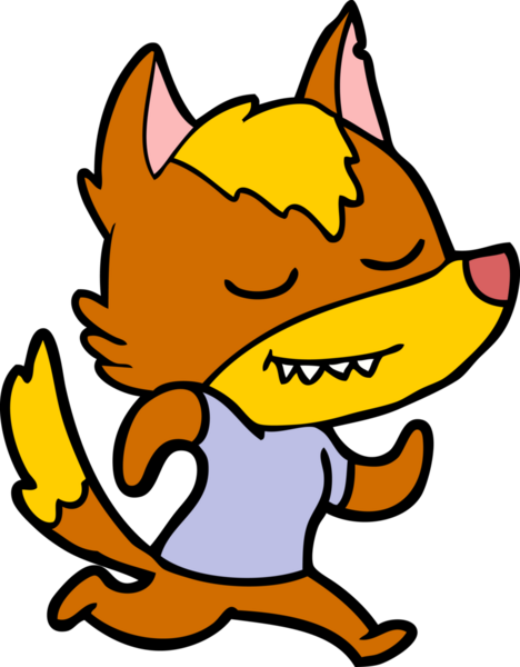 Bir insan tarafından çizilmiş tilki çizgi film karakteri