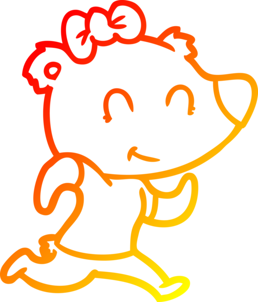 Bir insan tarafından çizilen dişi ayının sıcak çizgi çizimi