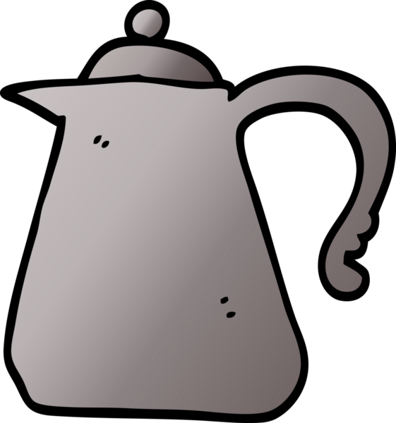 Bir insan tarafından çizilmiş vektör gradyan çizim çaydanlığı