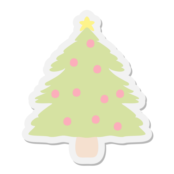 Bir insan tarafından çizilmiş Noel ağacı çıkartması.