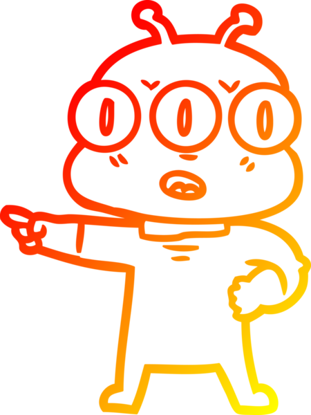 Bir insan tarafından çizilmiş üç gözlü bir karikatür çizimi.