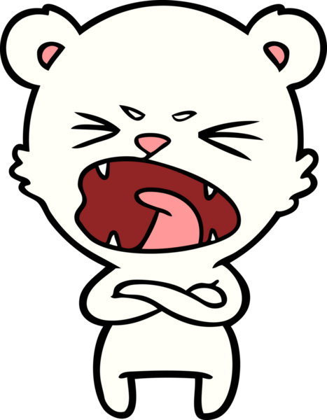 Bir insan tarafından çizilmiş kızgın kutup ayısı çizgi filmi.