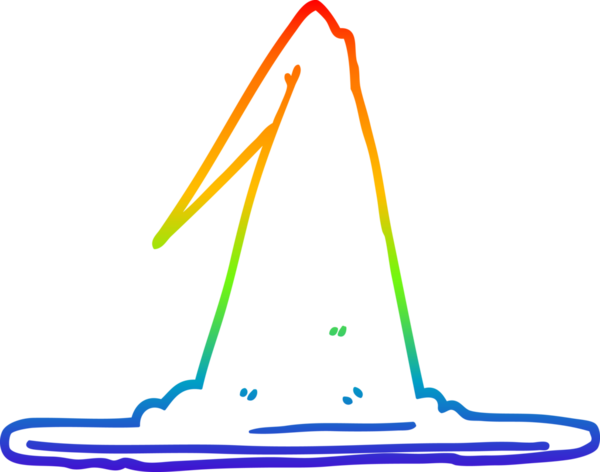 Gökkuşağı gradyan çizgi çizimi bir insan tarafından çizilmiş bir cadı şapkası
