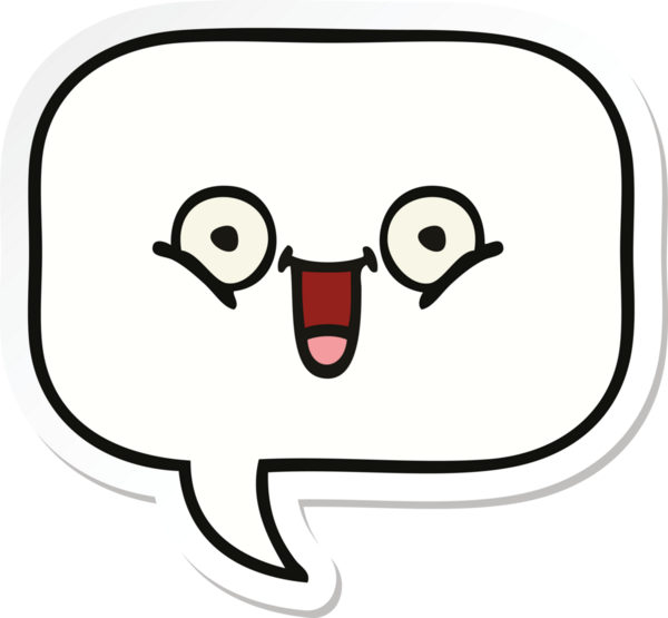 Bir insan tarafından çizilmiş şirin bir karikatür konuşma balonunun etiketi.