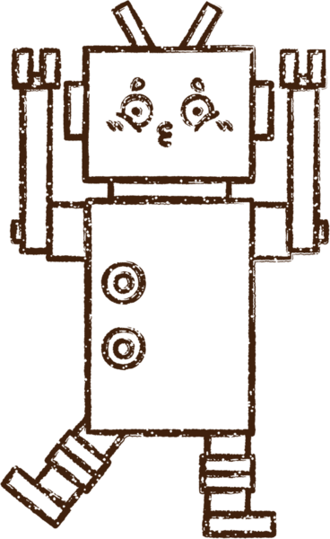 Bir insan tarafından çizilmiş Kömür Robotu