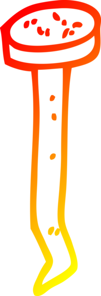 Bir insan tarafından çizilmiş eski bir çivinin sıcak çizgi çizimi