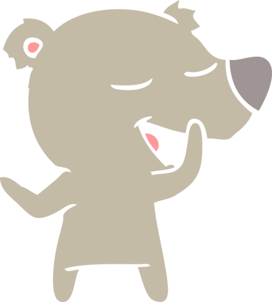 Bir insan tarafından çizilmiş düz renkli çizgi film ayısı