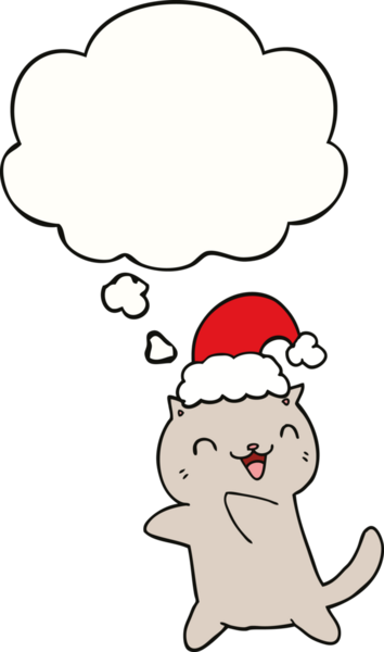 Bir insan tarafından çizilmiş düşünce baloncuğu olan şirin bir çizgi roman kedisi.