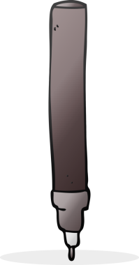 Bir insan tarafından çizilmiş karikatür fineliner kalemi.