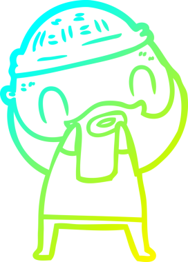 Bir insan tarafından çizilmiş sakallı bir karikatür çizimi.