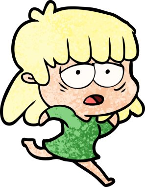 Bir insan tarafından çizilmiş yorgun bir kadın.