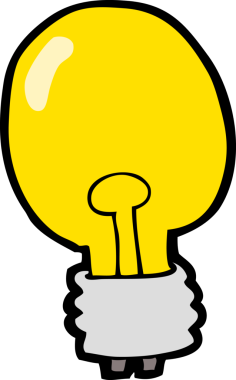 bir insan tarafından çizilmiş karikatür elektrik ampulü