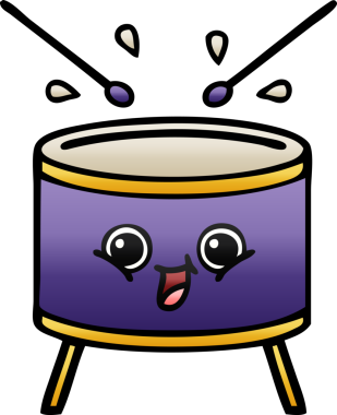 Bir insan tarafından çizilen davulun gölgelenmiş karikatürü