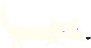 Bir insan tarafından çizilmiş küçük bir kurt.