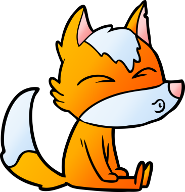 Bir insan tarafından çizilmiş tilki çizgi film karakteri